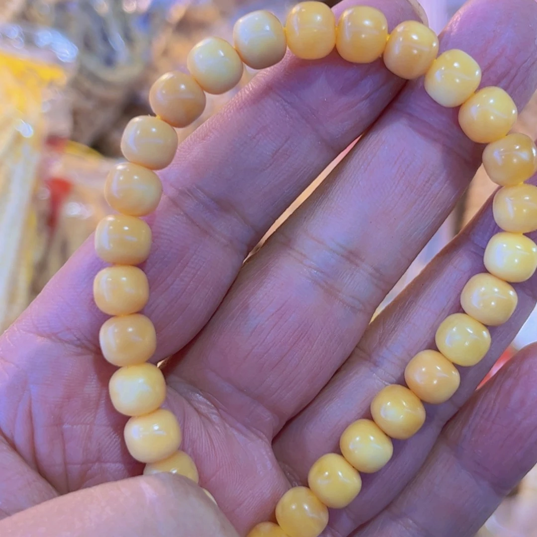 星月菩提吊坠龙脊菩提9x8手串蛋黄玉化系列