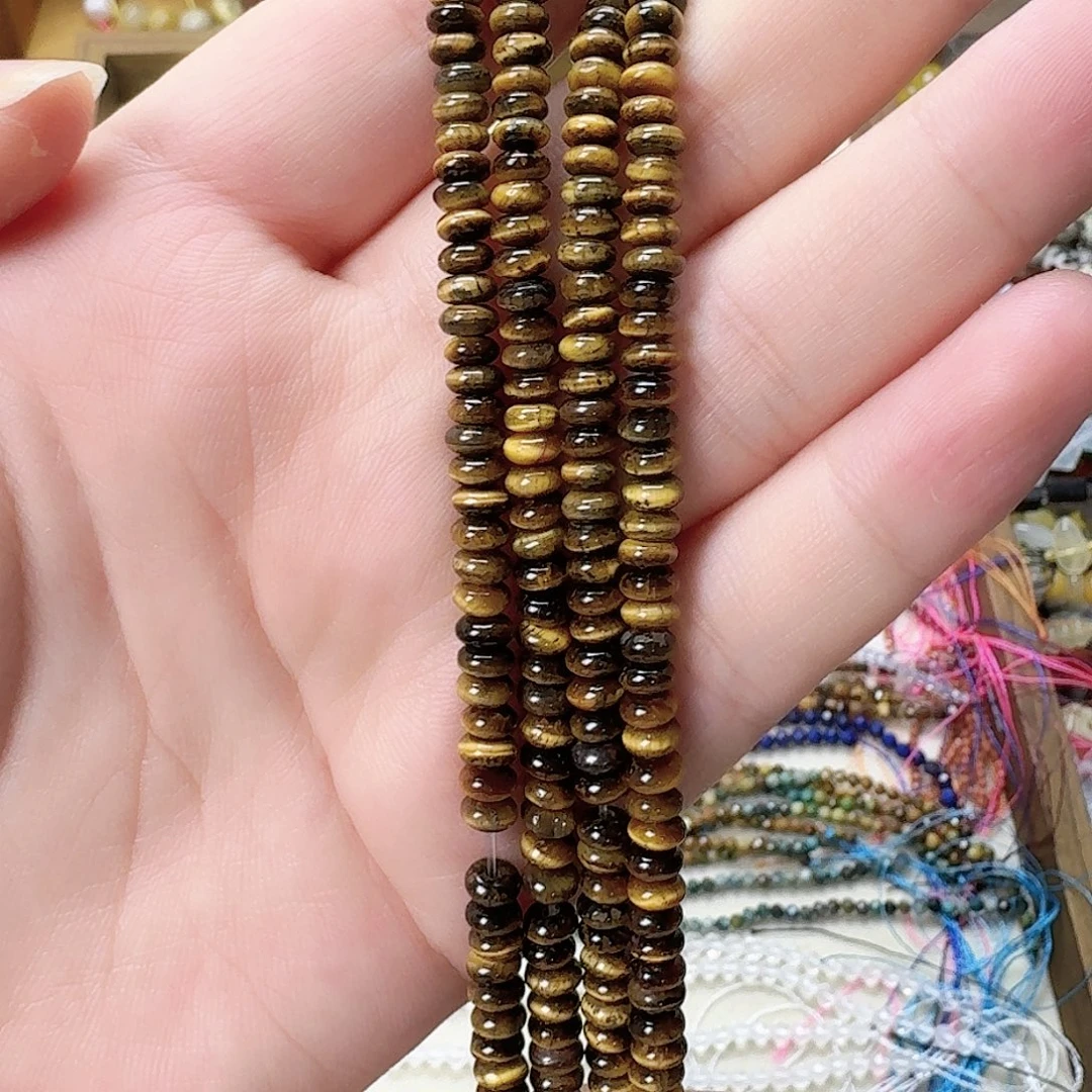 未镶嵌玛瑙/玉髓珠宝半成品虎眼2*4一条