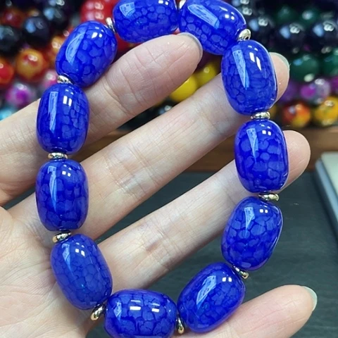 玛瑙未镶嵌手饰青花蓝龙