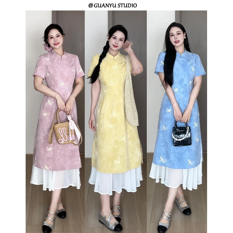 【如梦令】蛋妹大码女装微胖mm新中式改良旗袍裙子连衣裙DM29768
