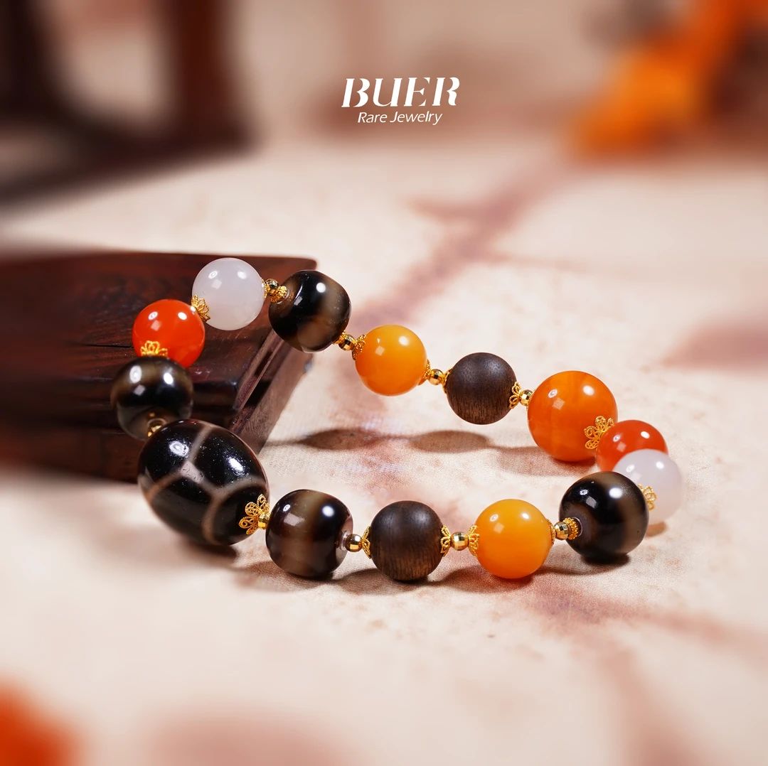 【不二】富甲玛瑙珠珠18k金DIY多宝手串(多样性发)