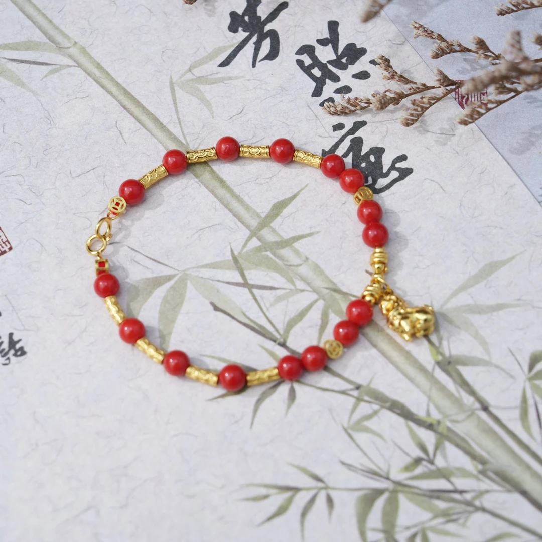 【央博玉专属】珊瑚手串-D4064TD-多样性发一