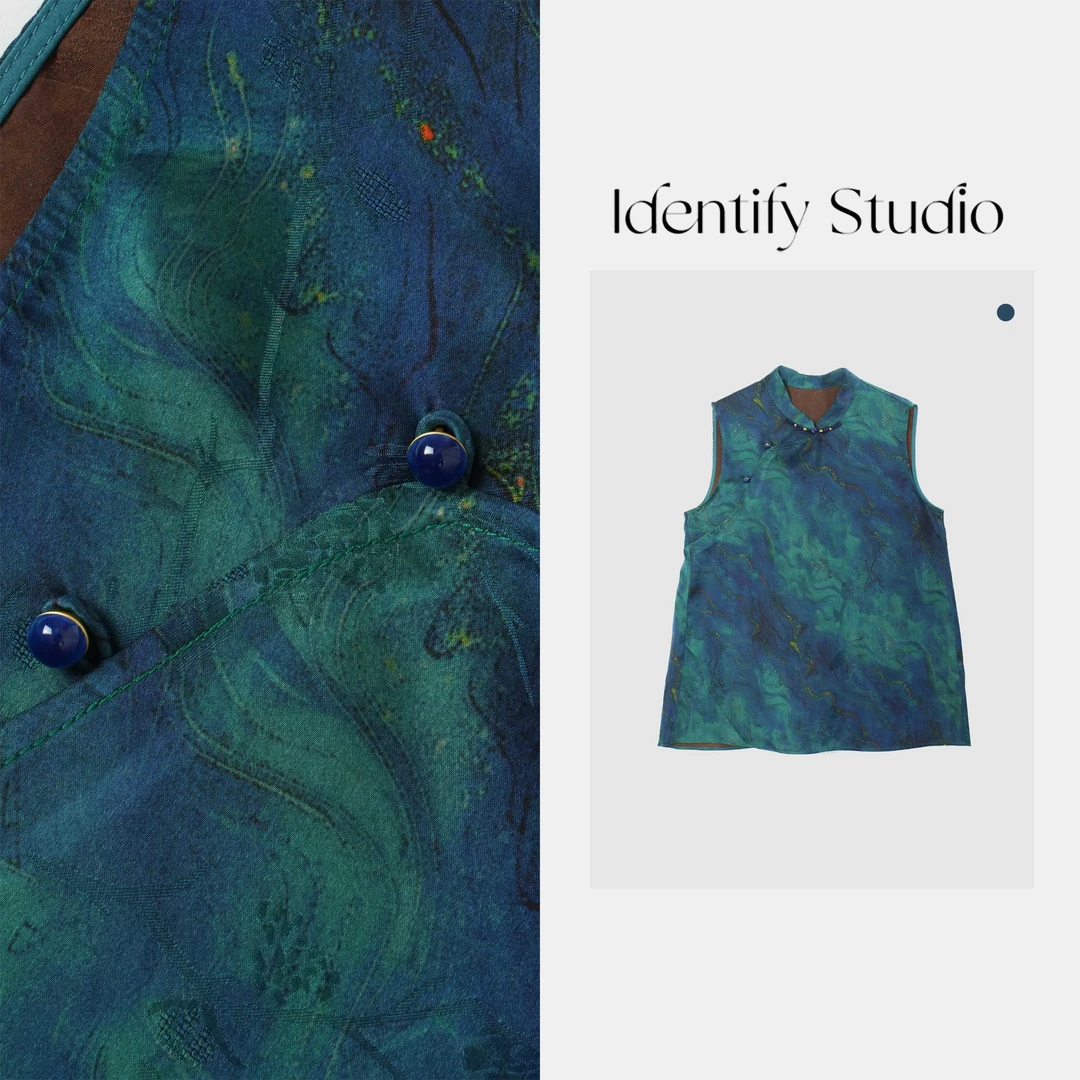 IDENTIFY"霞光"夏季新款时尚气质圆领无袖马甲上衣25SS