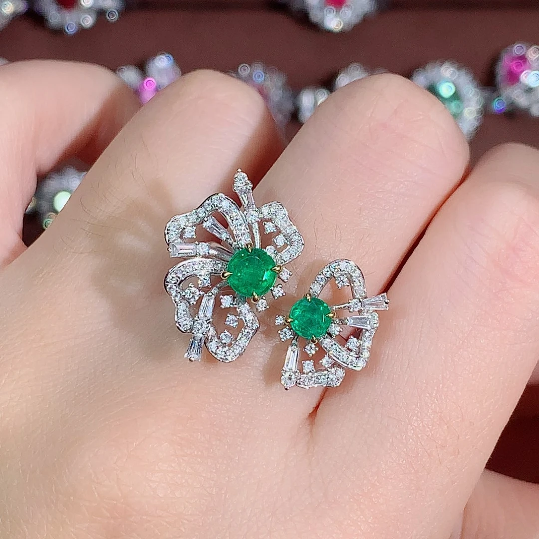 手链18K金镶嵌祖母绿0.6ct/天然宝石/七天无理由