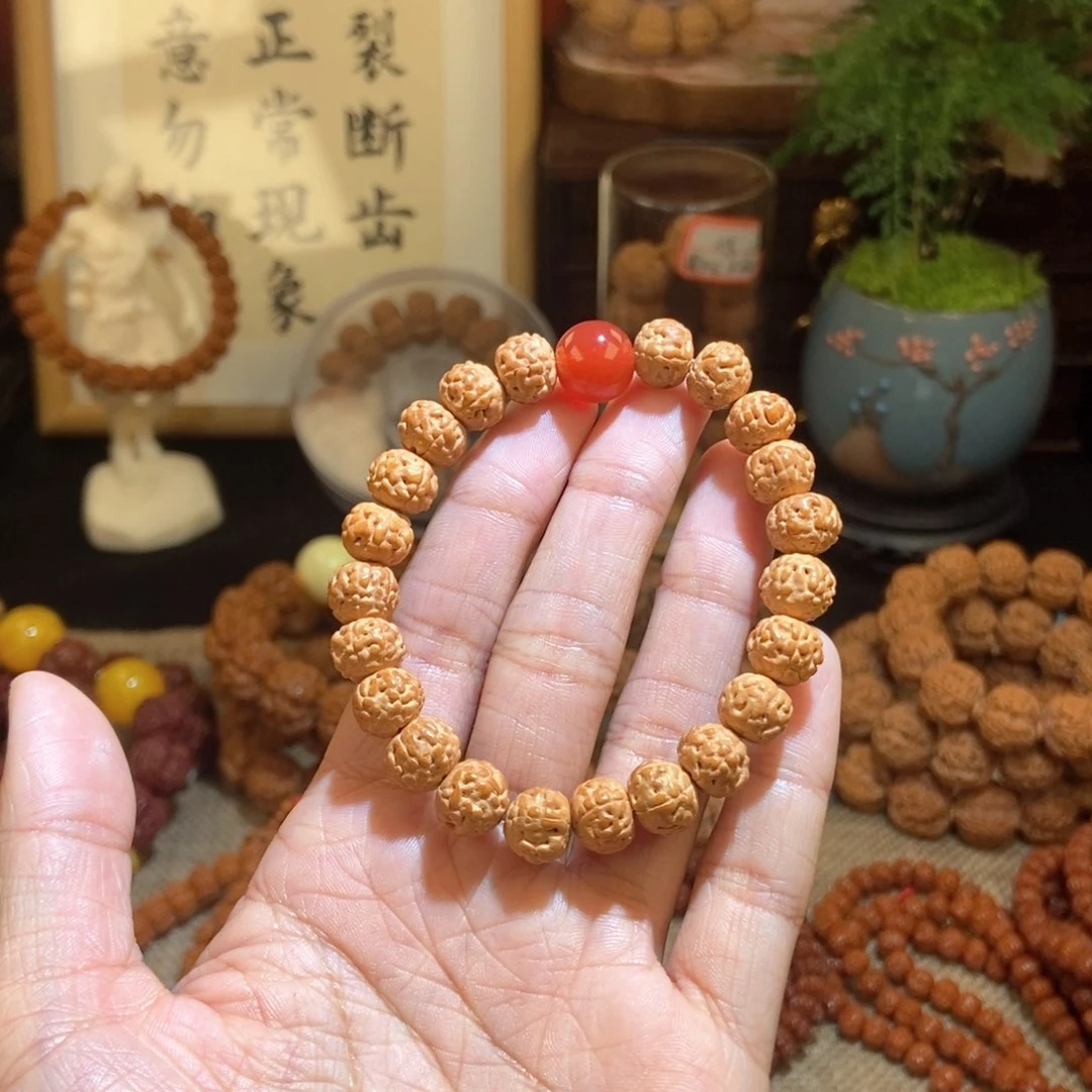 金刚菩提吊坠96原籽单圈红珠