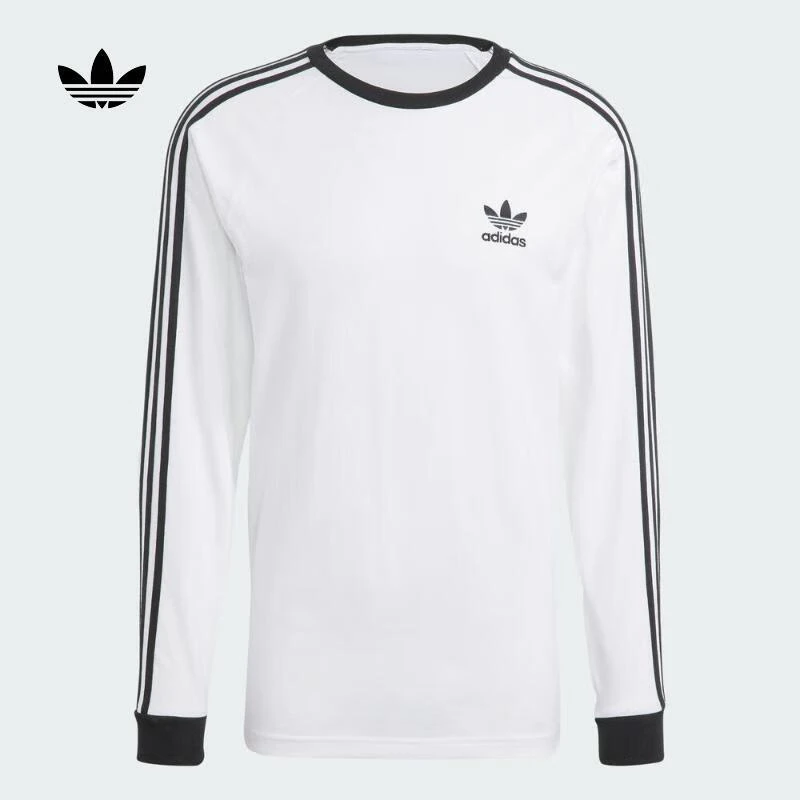 阿迪达斯三叶草长袖T恤男女装情侣休闲透气运动服宽松套头衫上衣