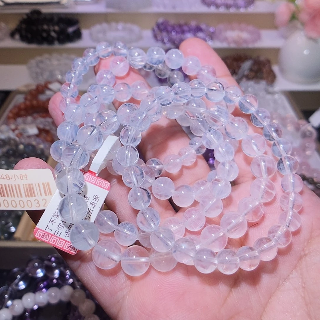 水晶未镶嵌手链蓝针7-8.8mm