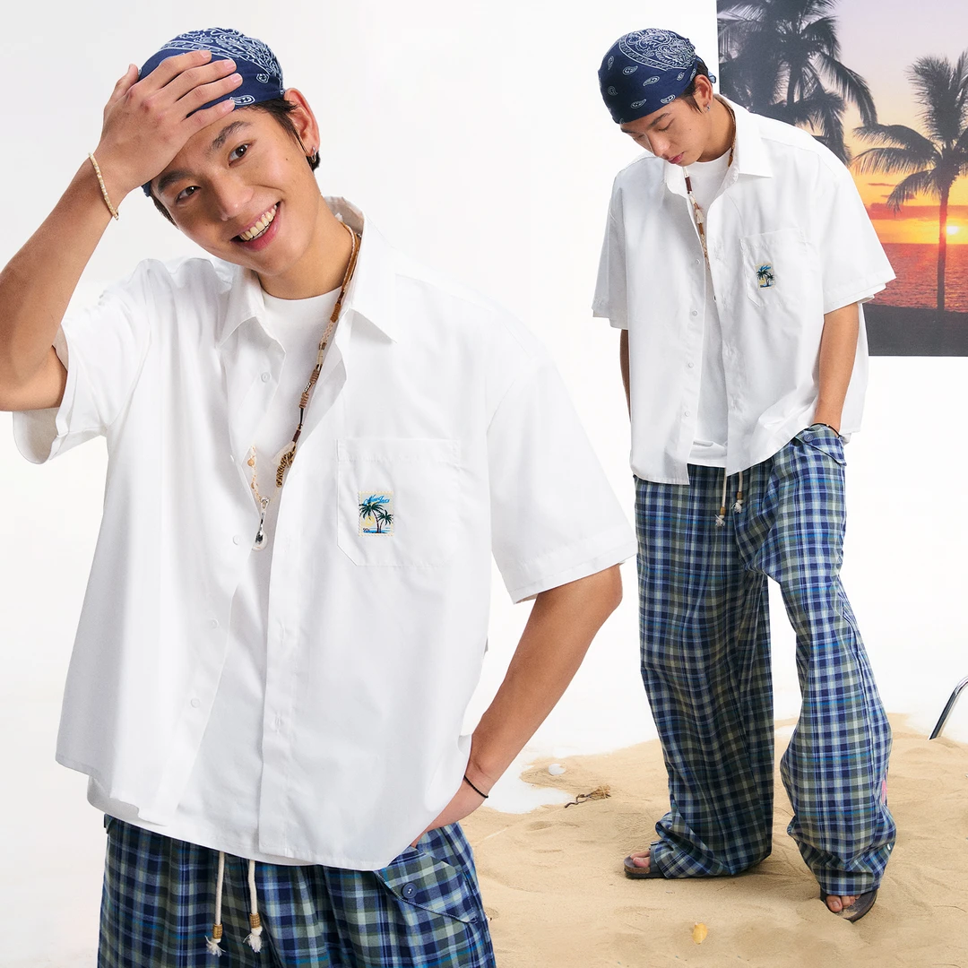 [青]江南先生NewJNXS吸湿透气短袖衬衫夏宽松抗皱舒适男女JN52V15