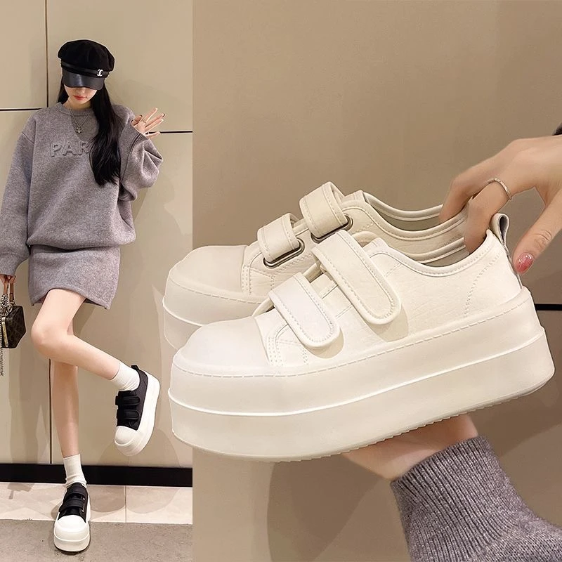 001-100欧若风专柜女鞋按主播编码下单百搭休闲厚底魔术贴面包鞋