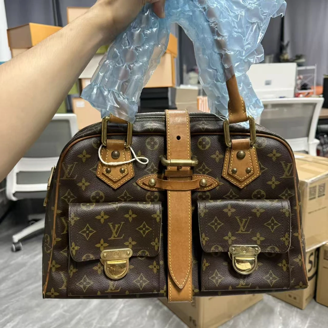 95新 LouisVuitton/路易威登 【安则专属】老花中号曼哈顿手提包
