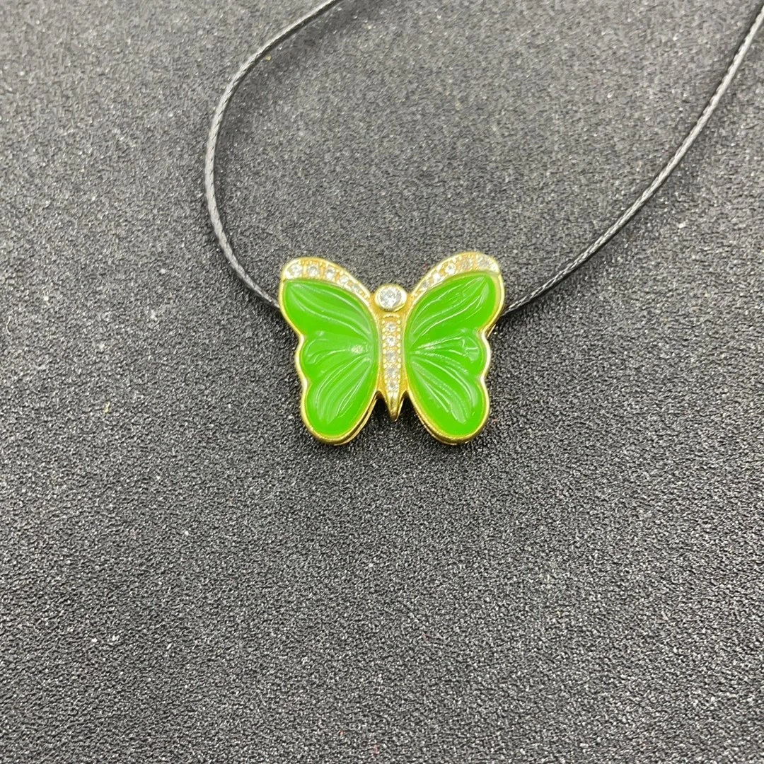 BY0221FWJB标053 和田玉蝴蝶挂件