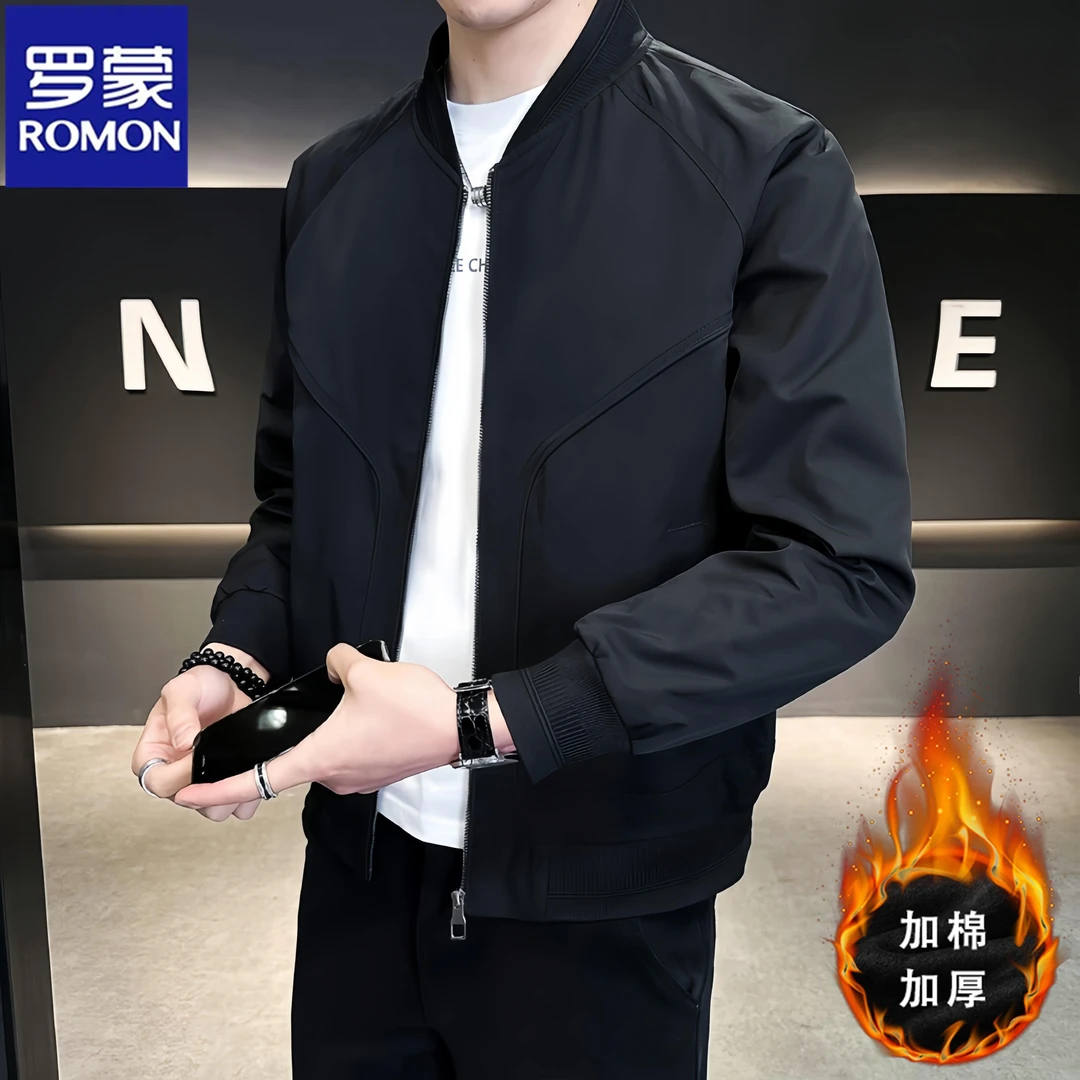 Romon/罗蒙棒球服外套男春秋款爆款潮流百搭帅气春季男装休闲夹克
