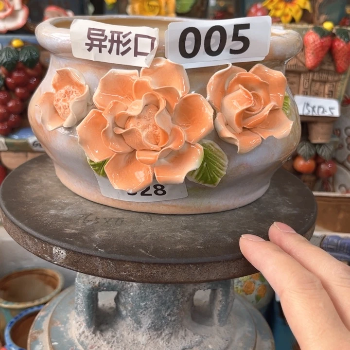 紫砂花盆粗陶材质多肉花盆