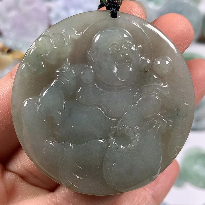 翡翠未镶嵌颈饰逍遥佛福利