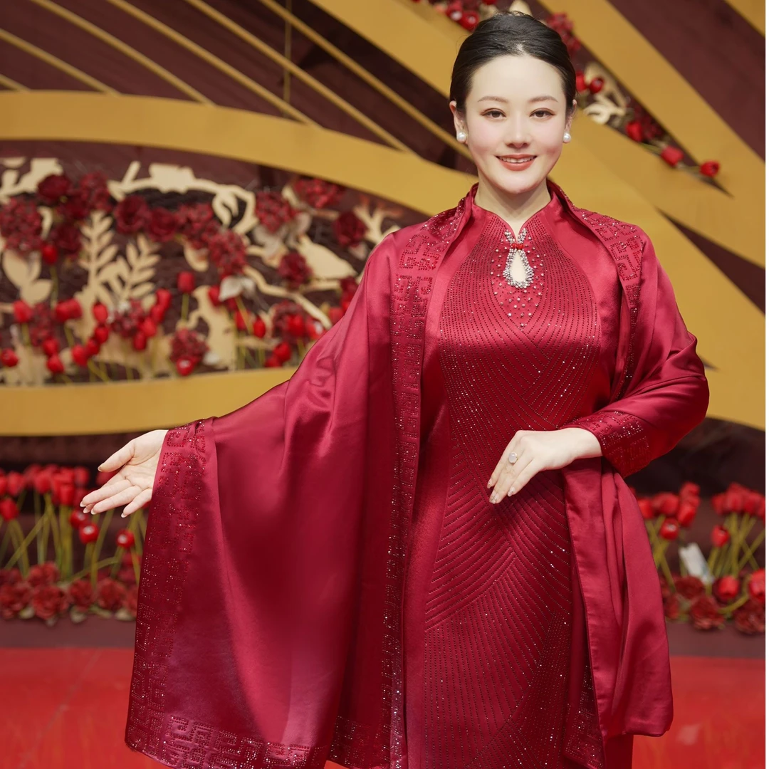 今生缘喜妈妈秋冬新款红色时尚喜妈妈婚宴醋酸百搭高档保暖披肩