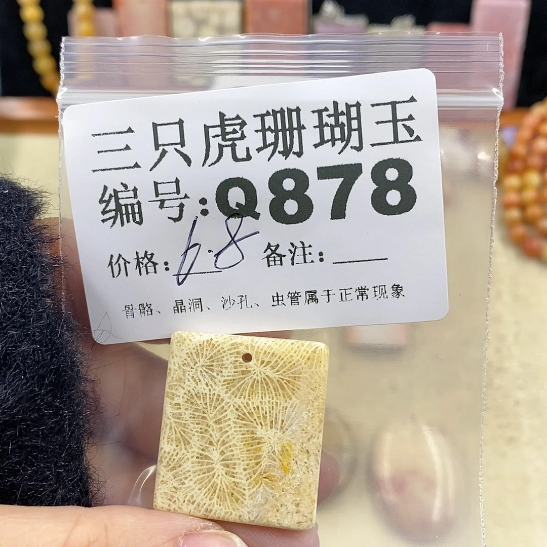 硅化珊瑚（珊瑚玉）1未镶嵌月**鸿