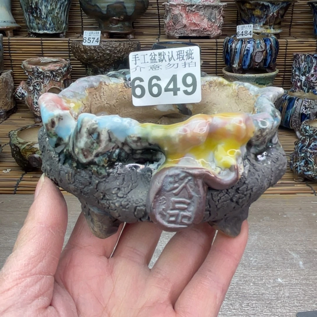 手工花盆默认瑕疵完美者勿拍