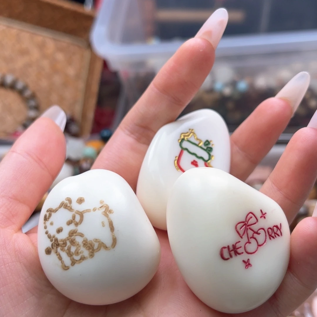白玉菩提吊坠b30mm/一个白色牙牙果