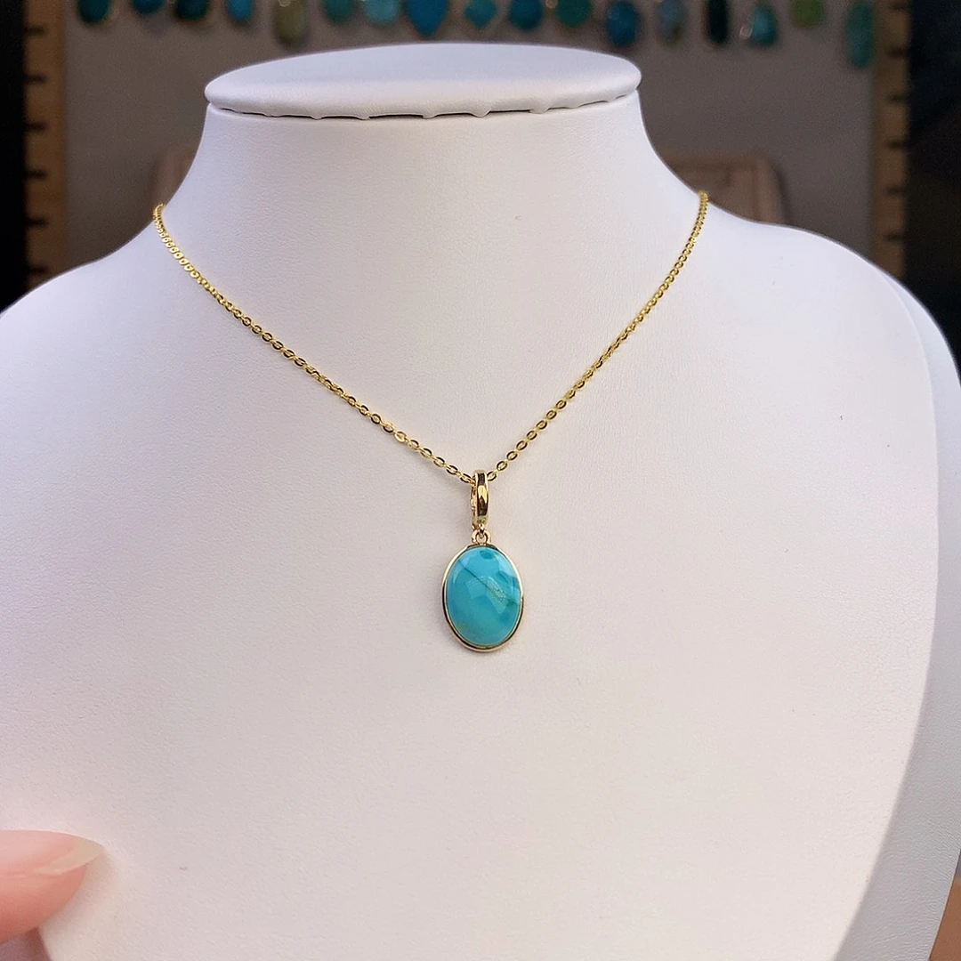 绿松石18K金镶嵌颈饰