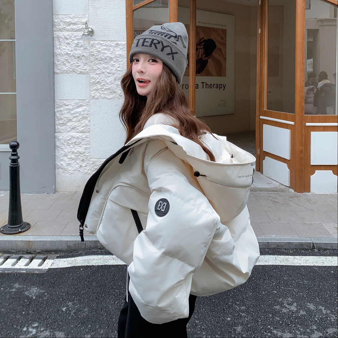 小个子短款工装羽绒服女2025冬季新款巨好看的洋气设计感连帽外套