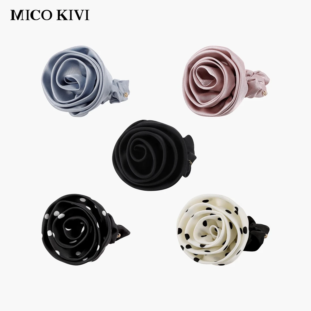 【明星同款】高级感手工头花珠光缎面优雅大肠发圈氛围感马尾圈