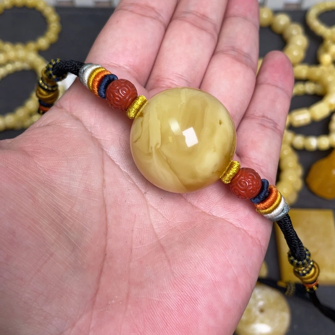 蜜蜡未镶嵌裸石蜜蜡锁骨链31.5mm