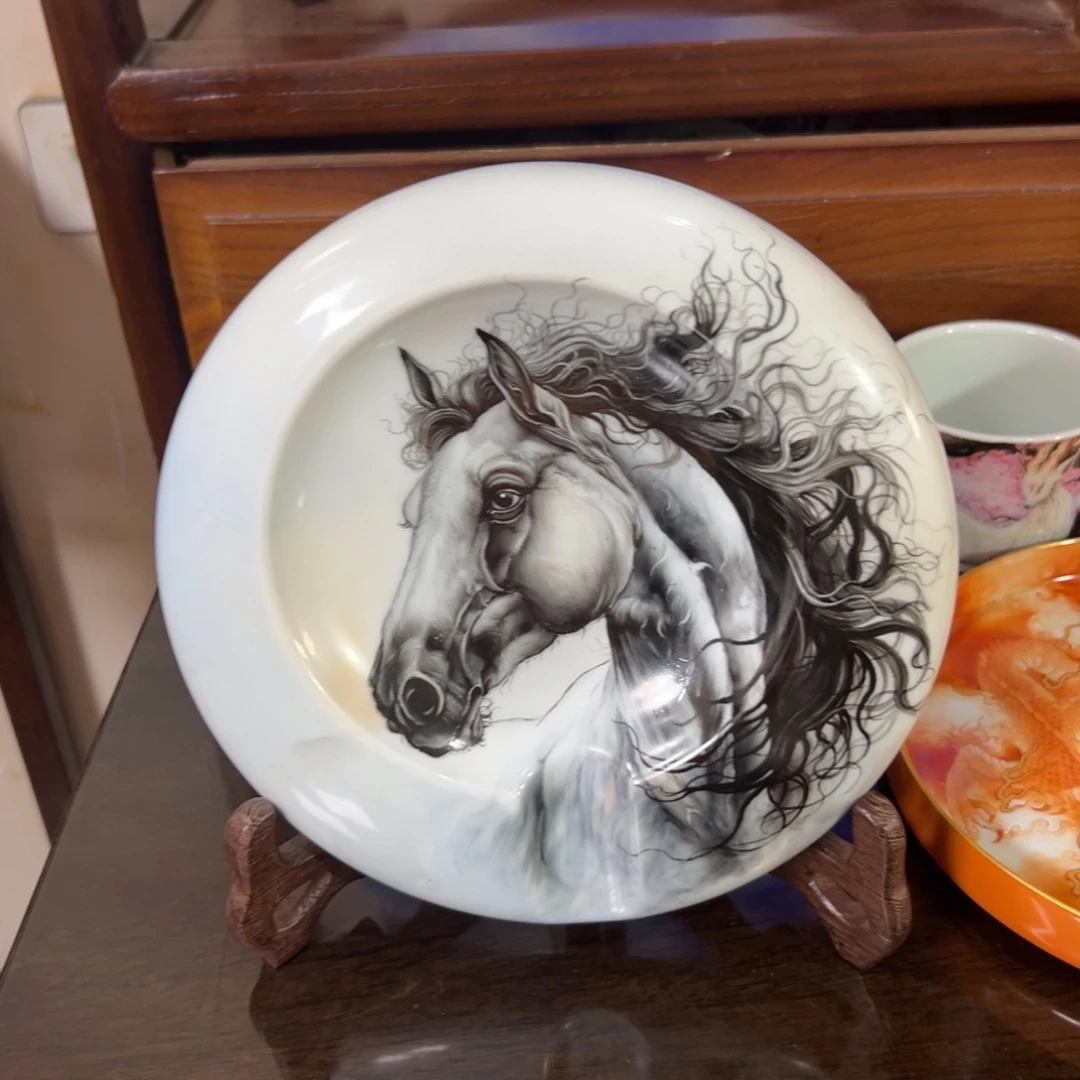 云骥轩手绘马到成功雪茄缸