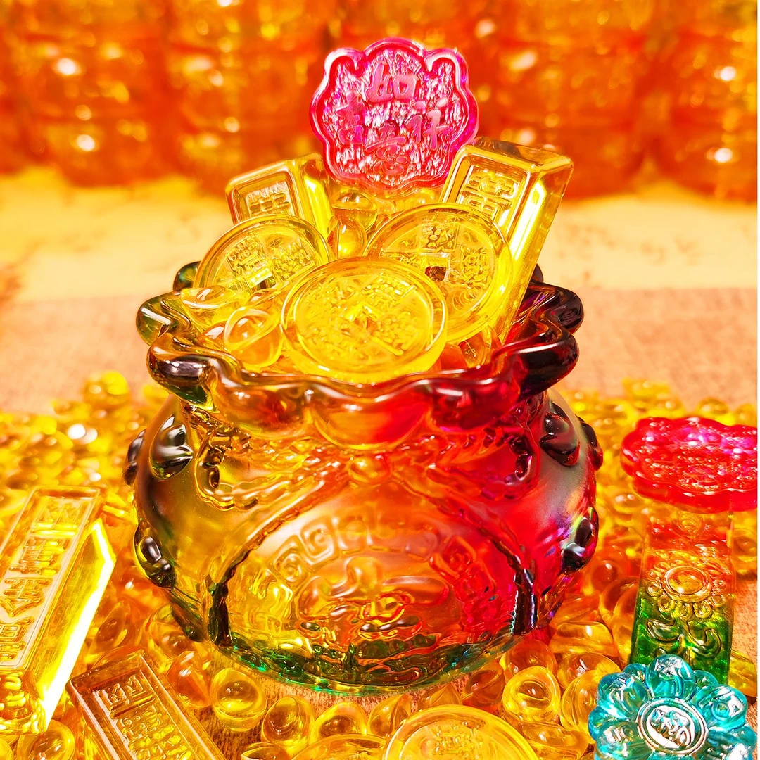 【放冰箱上】金元宝聚宝盆家居玄关五路财神摆件装饰品摆台乔迁之喜