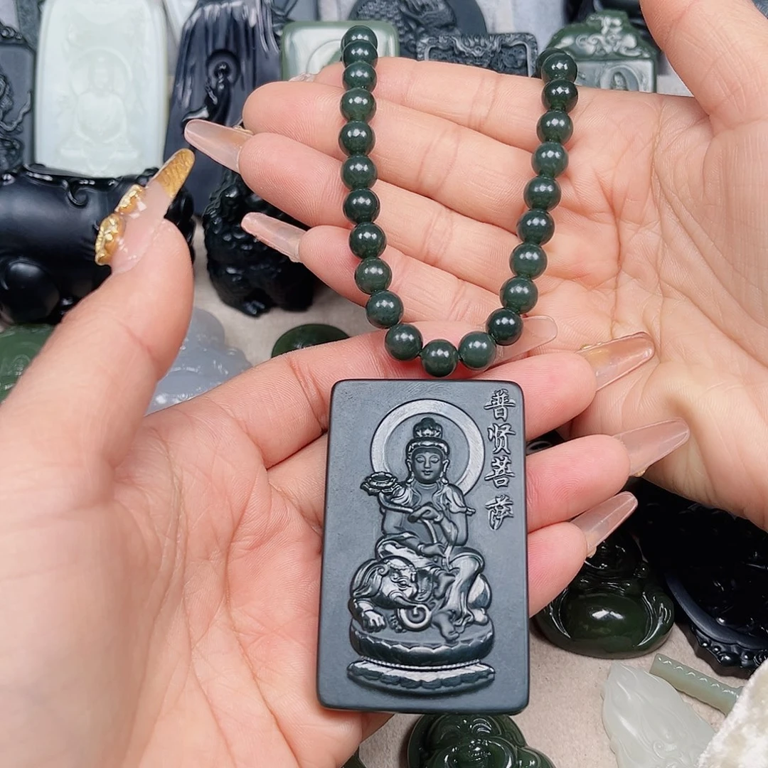 和田玉（青玉）颈饰未镶嵌