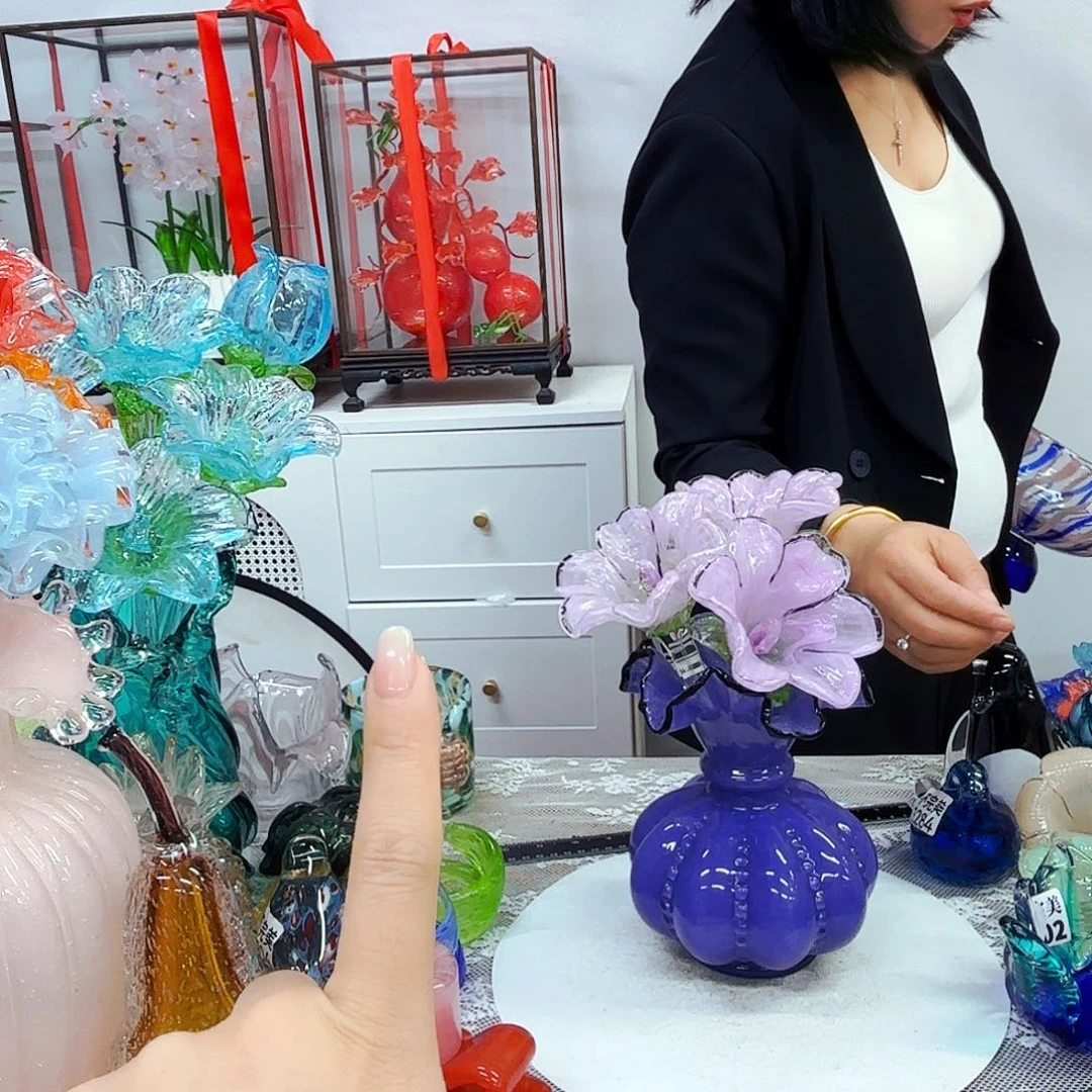 3花1瓶不完美安妮家居琉璃摆件