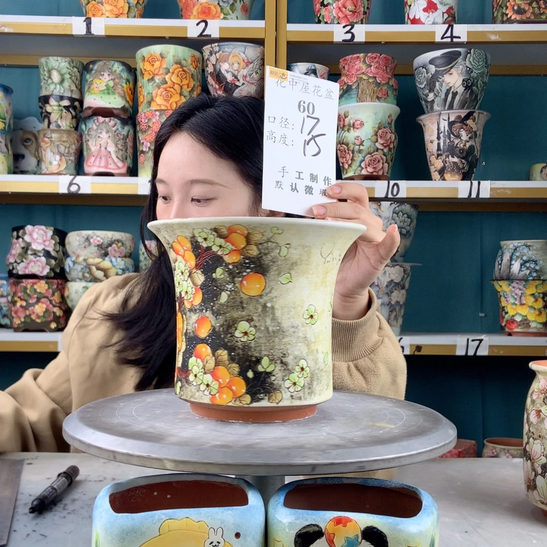 景德镇手工花盆60