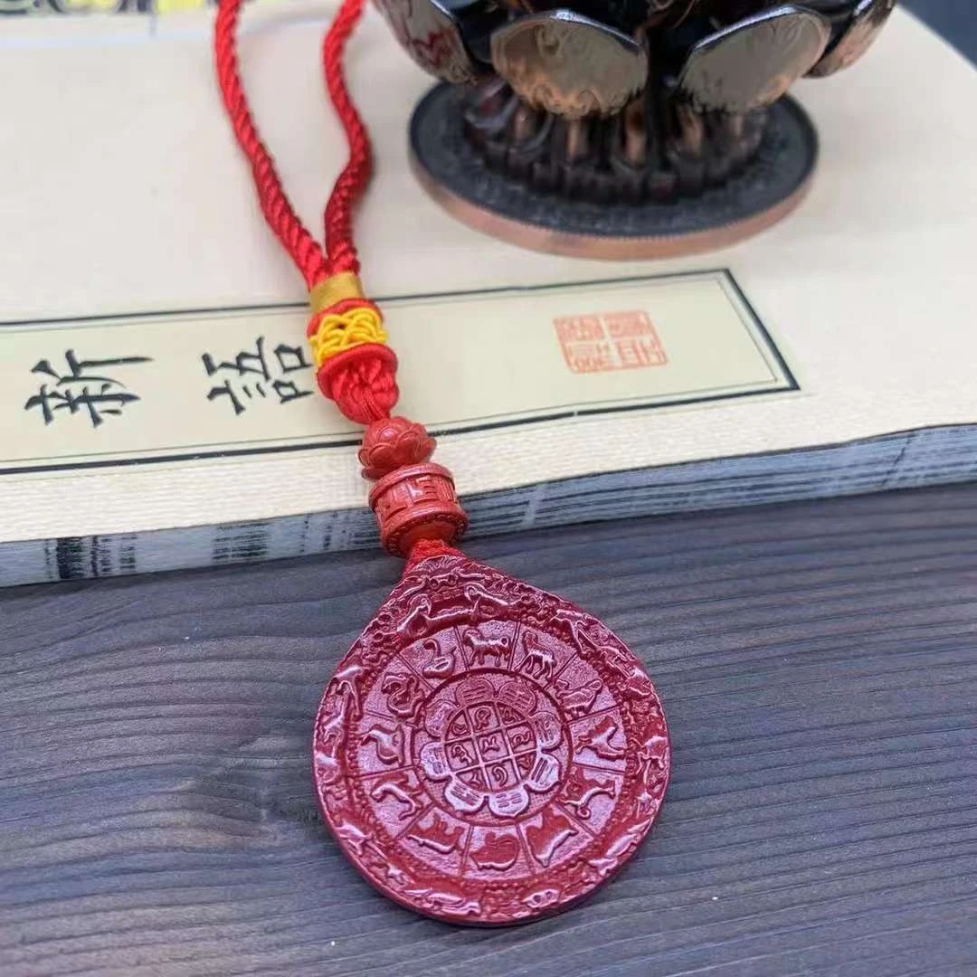 514  红沙莲花 转经筒 大九宫 挂链 车饰品 车挂