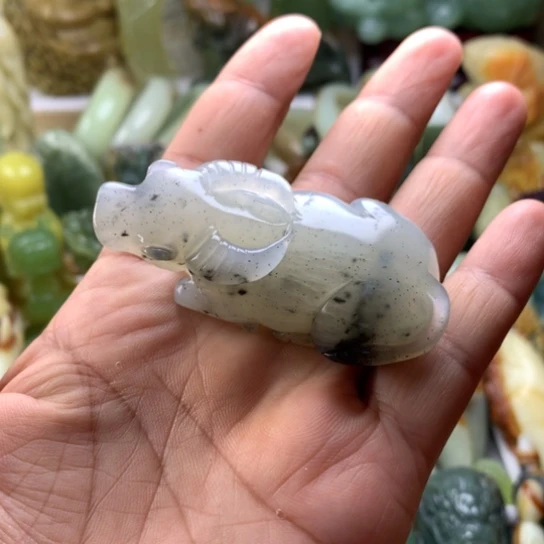 蛇纹石玉未镶嵌岫玉手把件