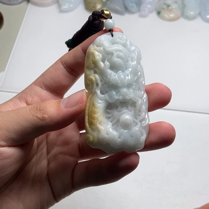 翡翠未镶嵌颈饰龙牌14