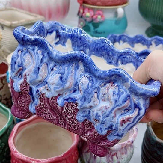 多肉绿植陶瓷花盆9.9包邮，有空