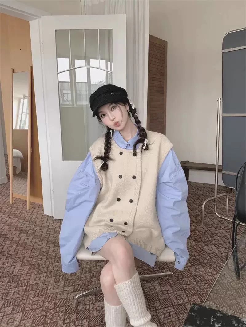 小清新时尚马甲两件套