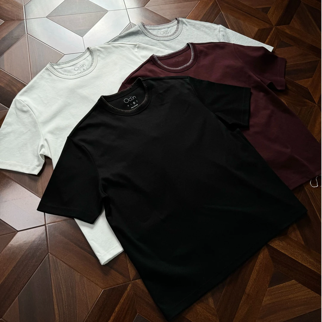 Oclin复古特种三角针领口短袖Slim正肩版型破坏流苏下摆差异化