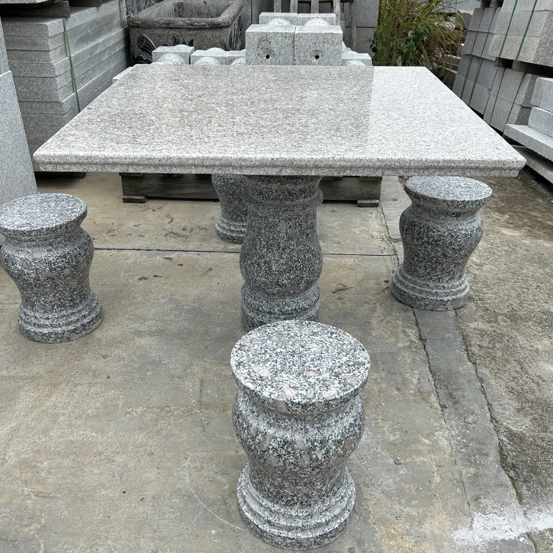 天然花岗岩庭院石桌石凳适用户外花园凉亭广场家用厂家直销