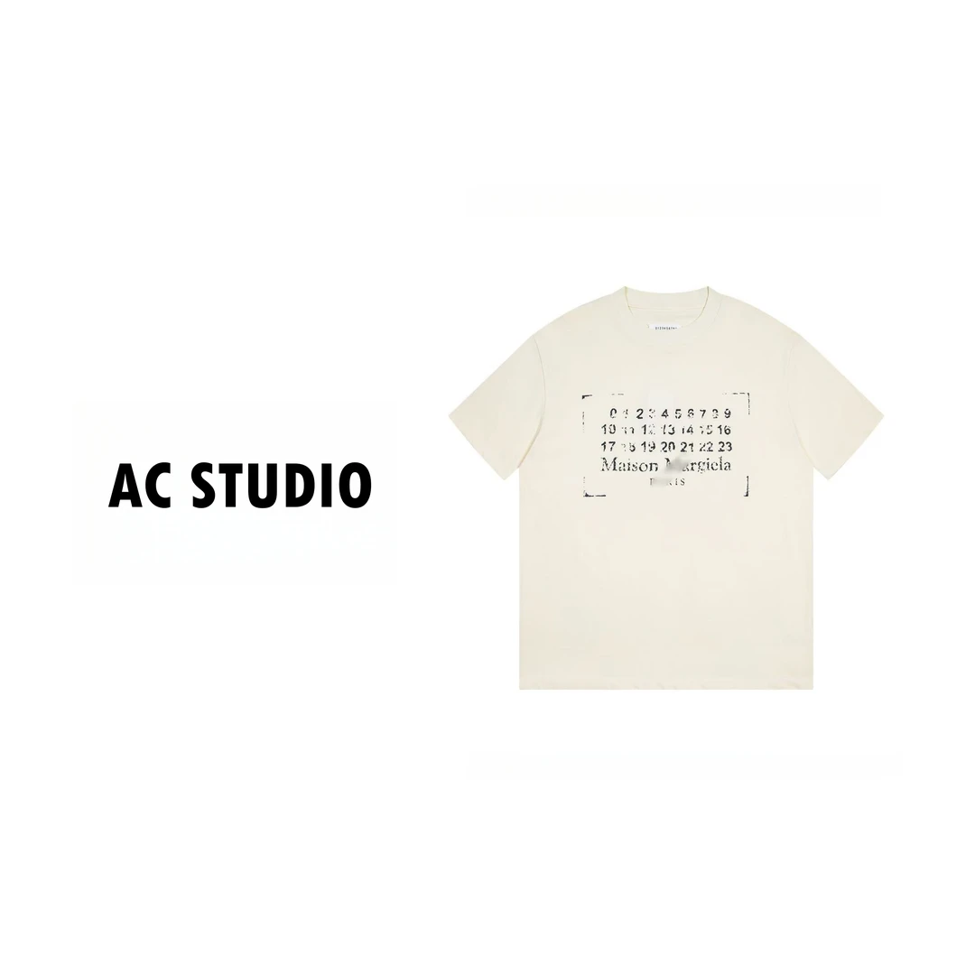 【AC STUDIO】M6残缺字母重磅棉质宽松百搭T恤男女