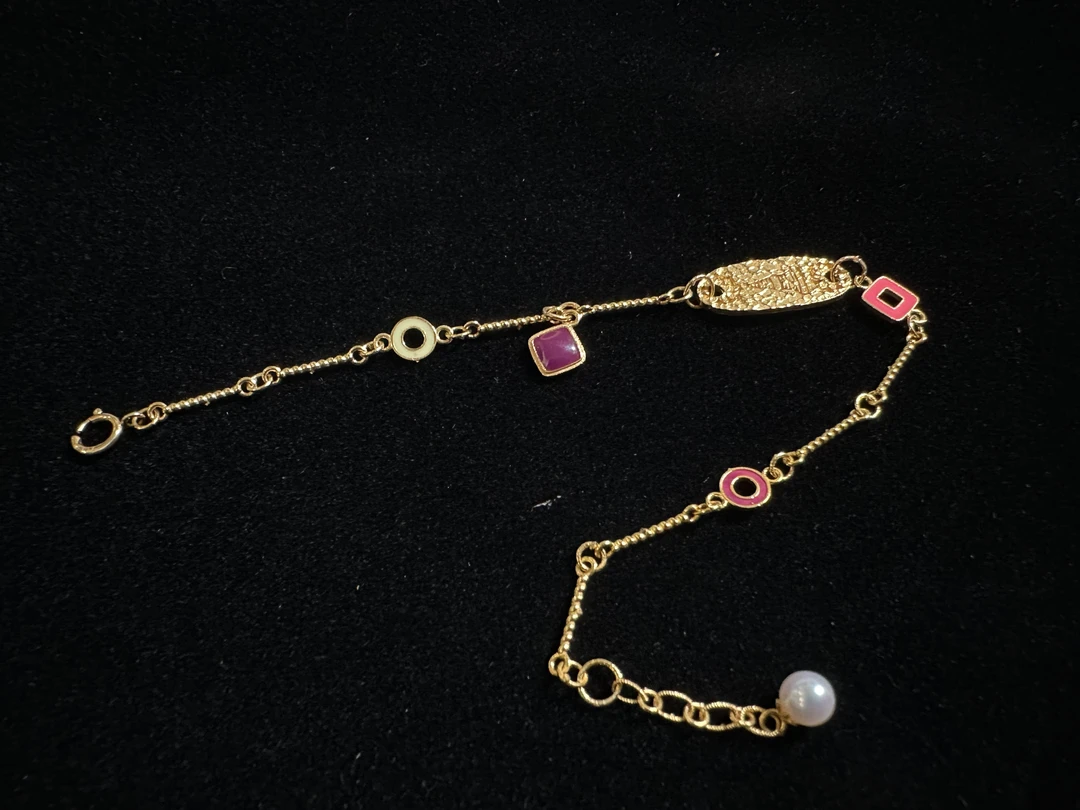 【貞寳館】18k素金佛塔手链  （16-17cm）道塔fu