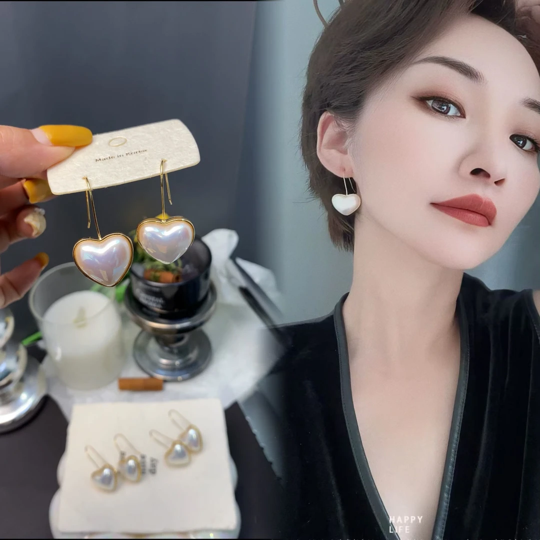 铜合金耳饰 时尚爱心耳勾