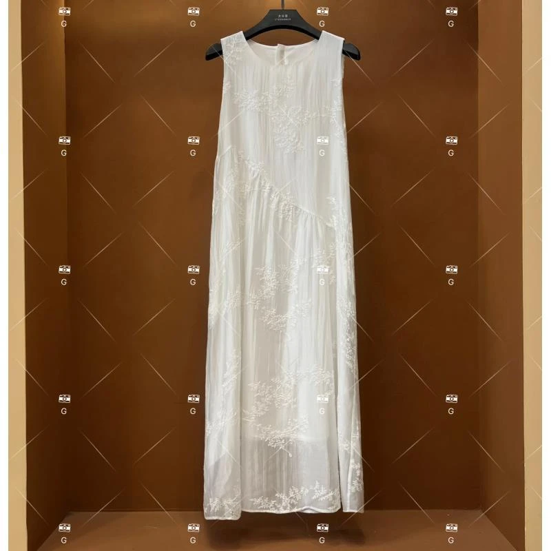 【倩倩】夏季新款复古时尚百搭印花无袖连衣裙 L2450