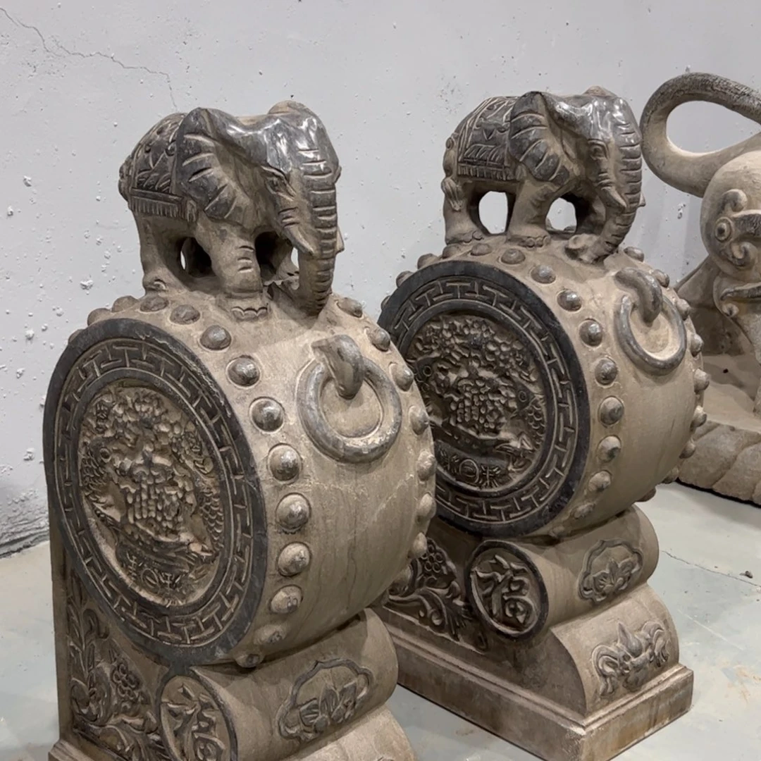 抱鼓石黑青石不包邮