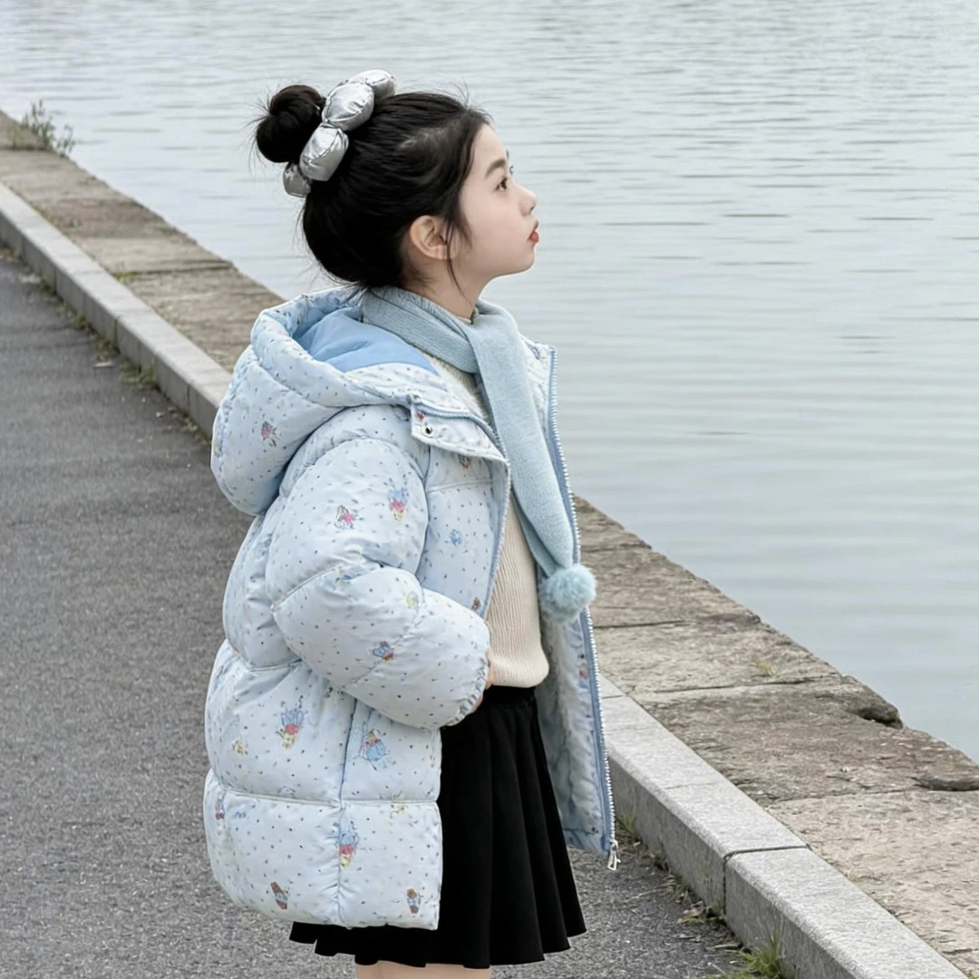 2025新款碎花加厚棉服儿童
