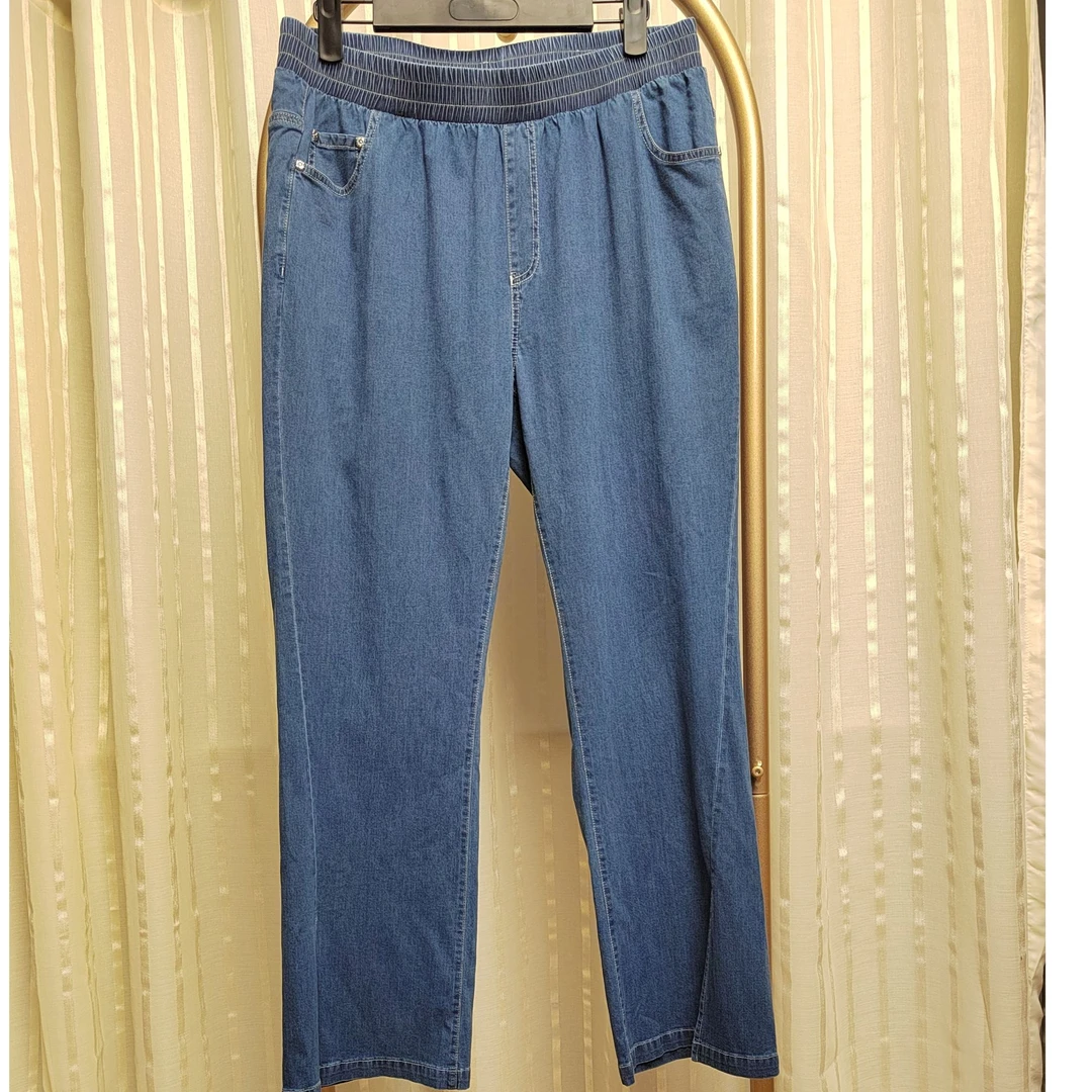 胖人坊大码女装女装小微喇01063   衣长99