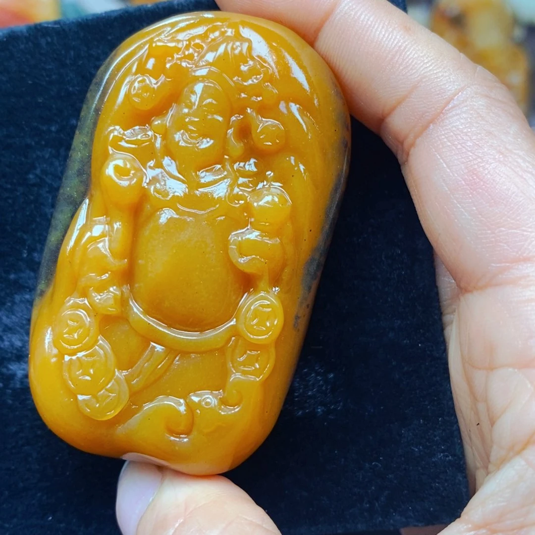 未镶嵌石英质玉（黄龙玉）吊坠(不含链)
