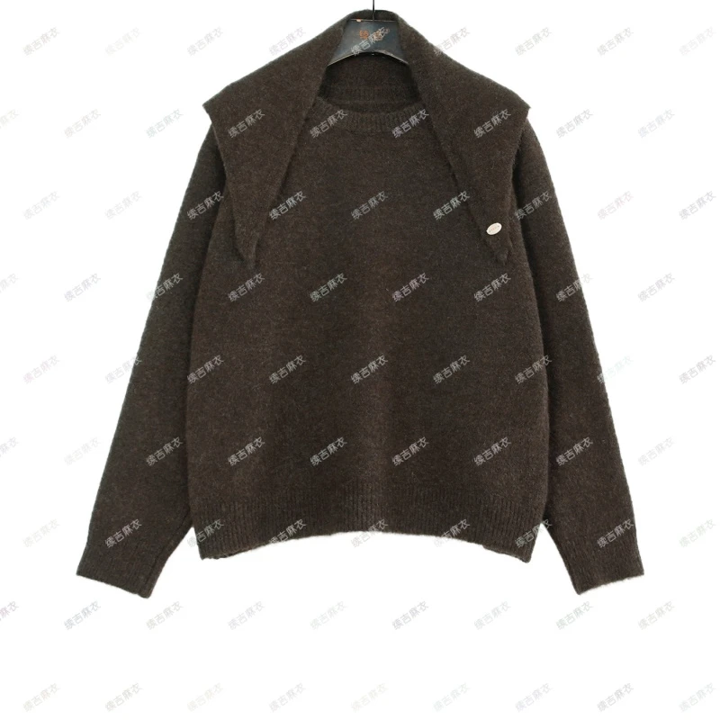 原创设计24-1491时尚百搭宽松圆领套头针织衫