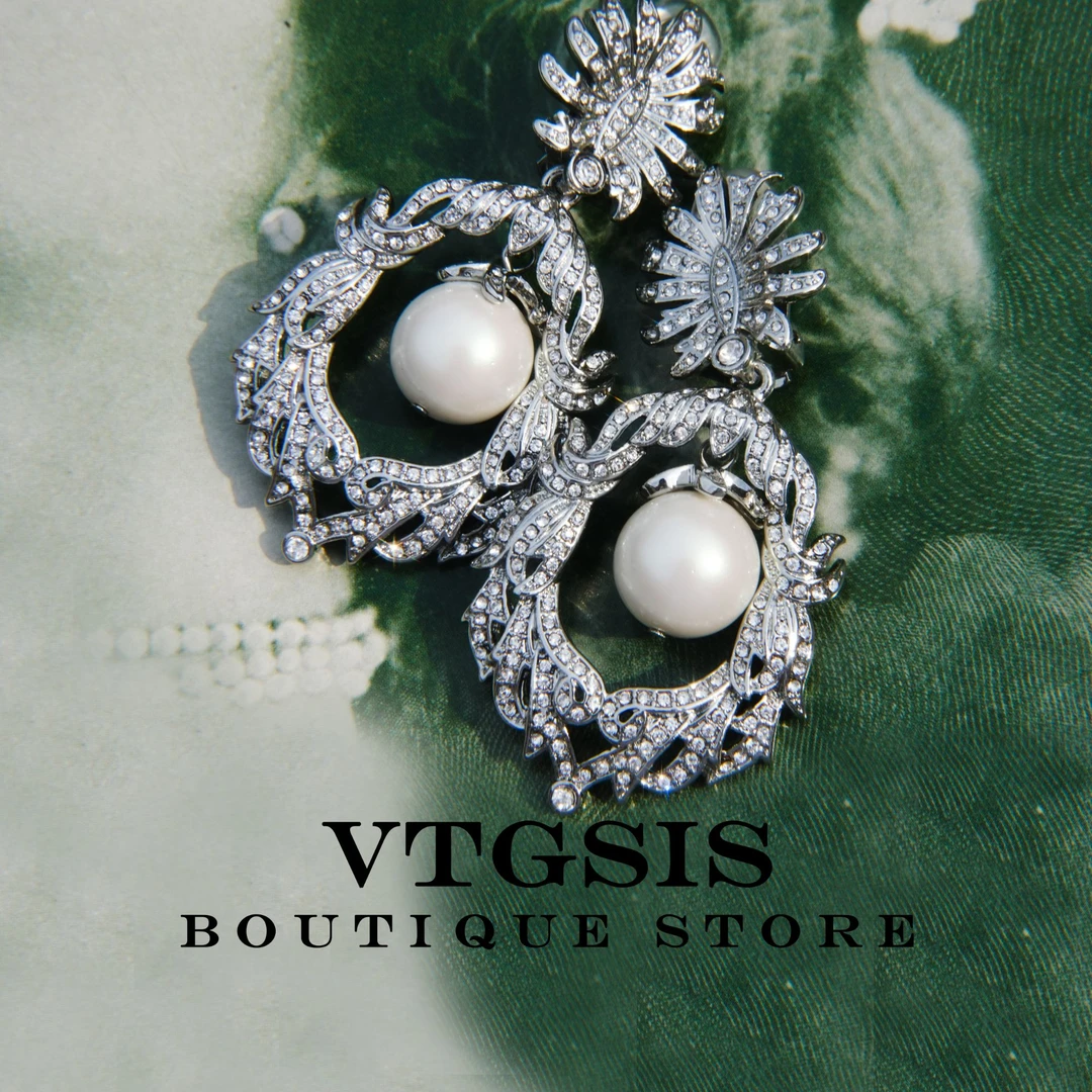 VTGSIS 合金合成锆石耳饰 复古宫廷风轻奢耳夹女时尚高级感21791