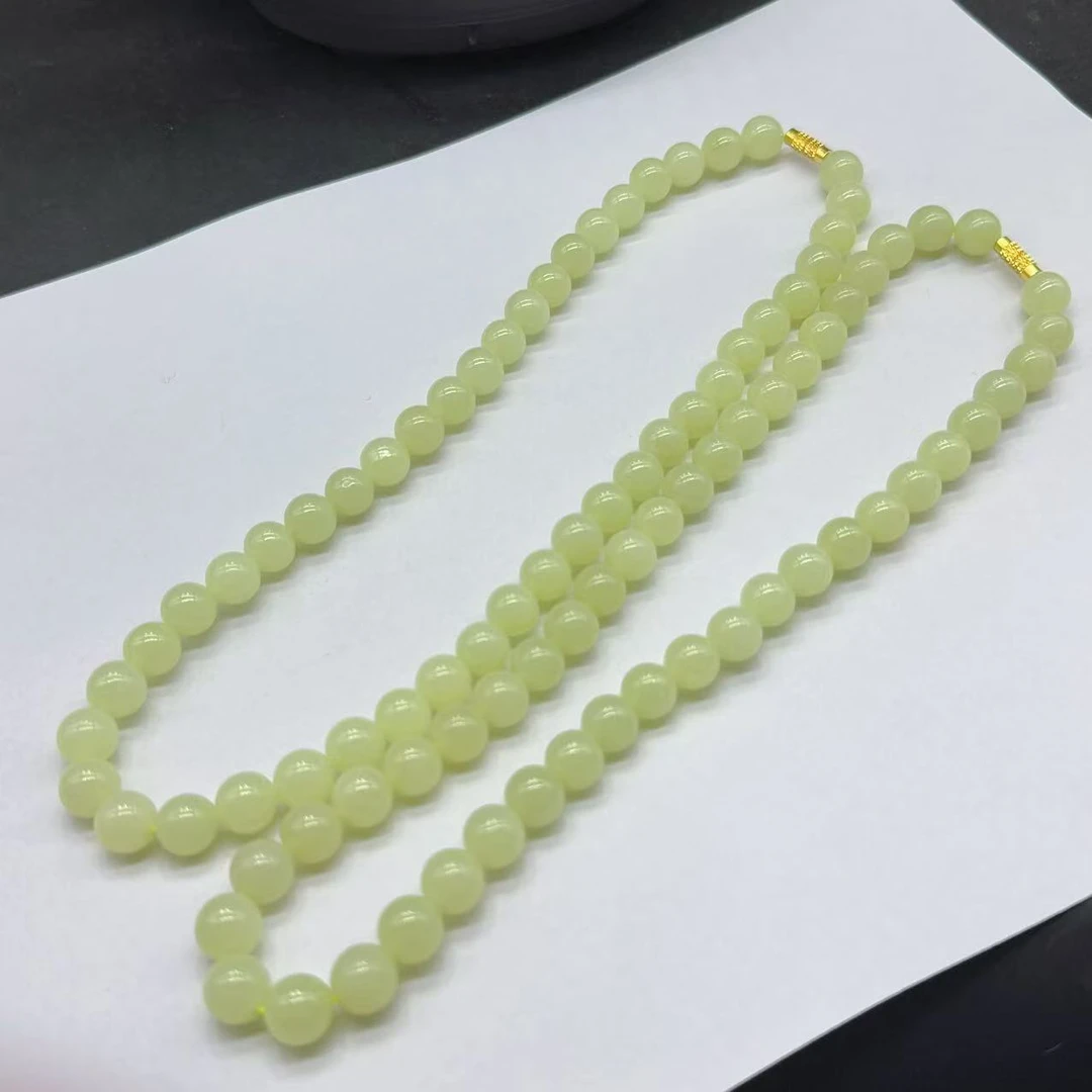 【玉经纶】-32632/Q31-和田玉珠链-多样性发其一9mm|48颗