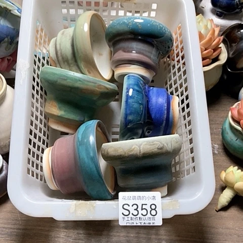 紫砂花盆358微瑕品口径7.5左右